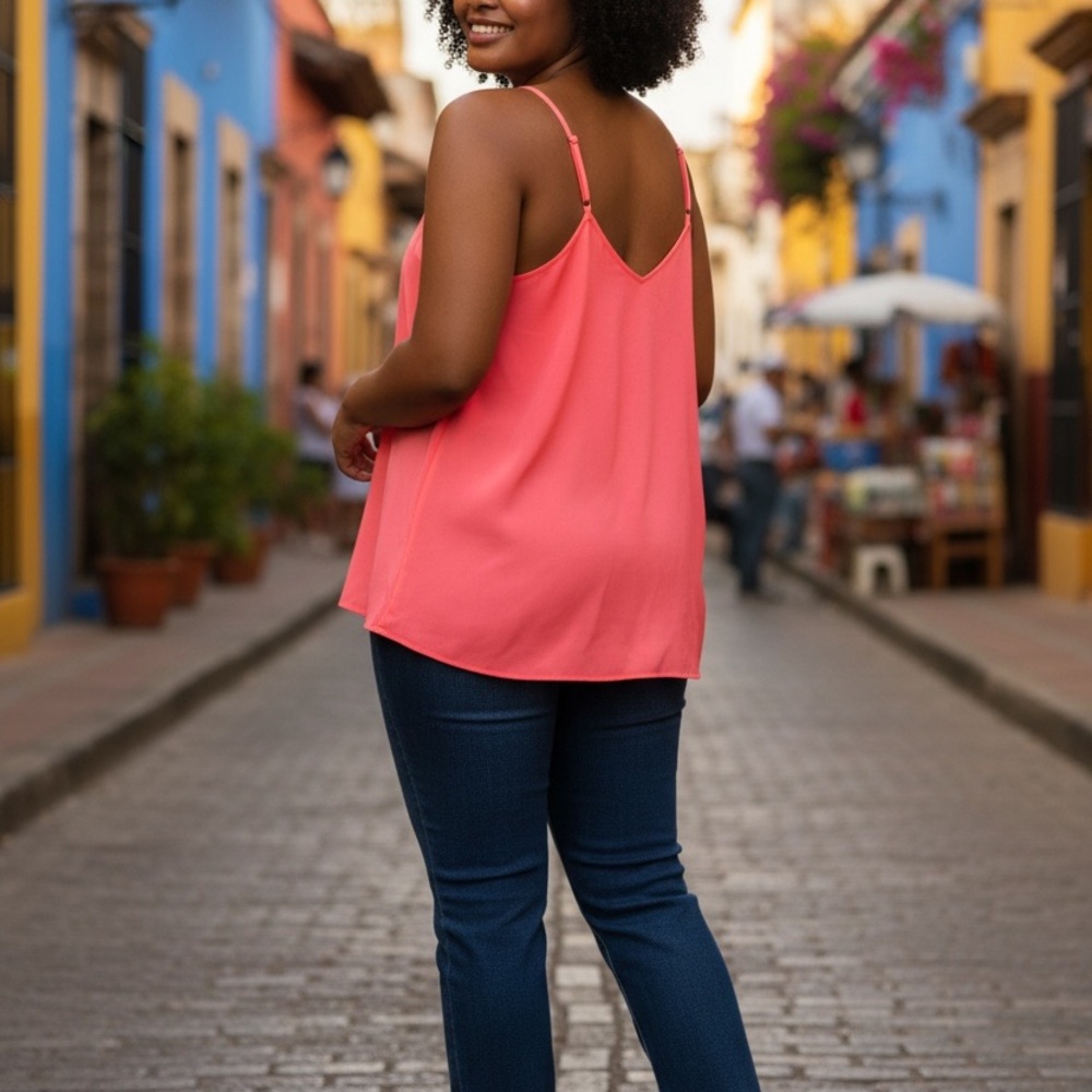 Torrid Coral-Pink Spaghetti-Strap Cami